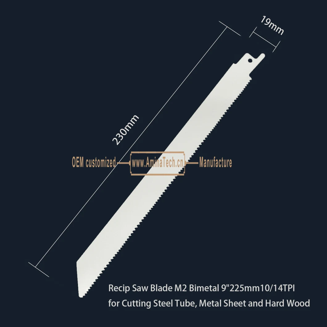 Recip Saw Blade M2 Bimetal 9" 225mm 10/14TPI